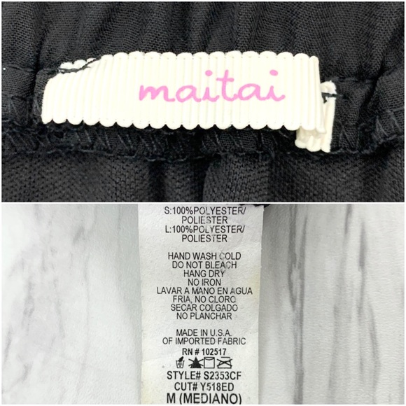 Mai Tai- Black Lace Pleat Midi Skirt Size Med - Picture 6 of 6